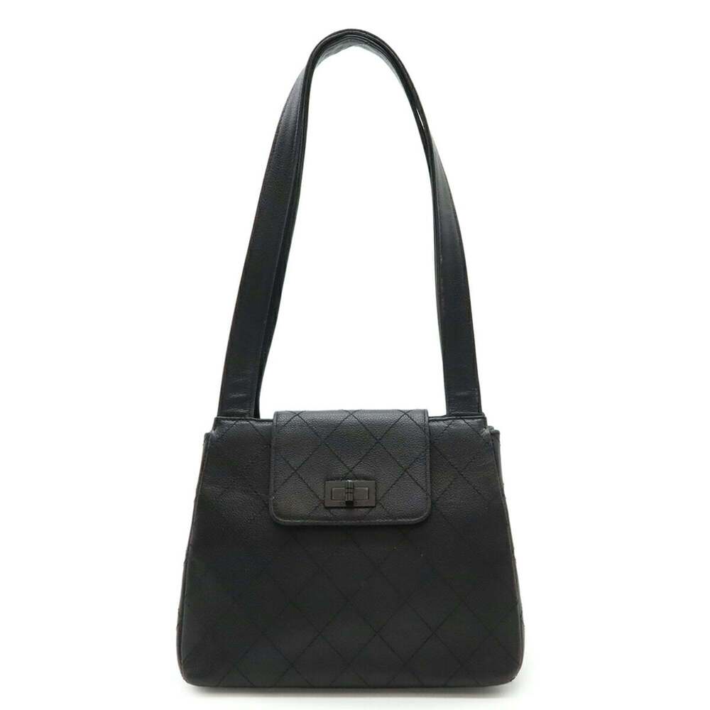 CHANEL Black Leather Shoulder Bag - Picture 1 of 10